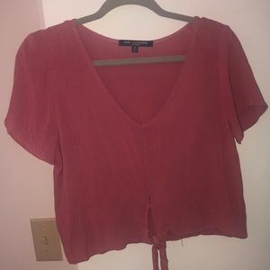 Tie front lmk pink blouse
